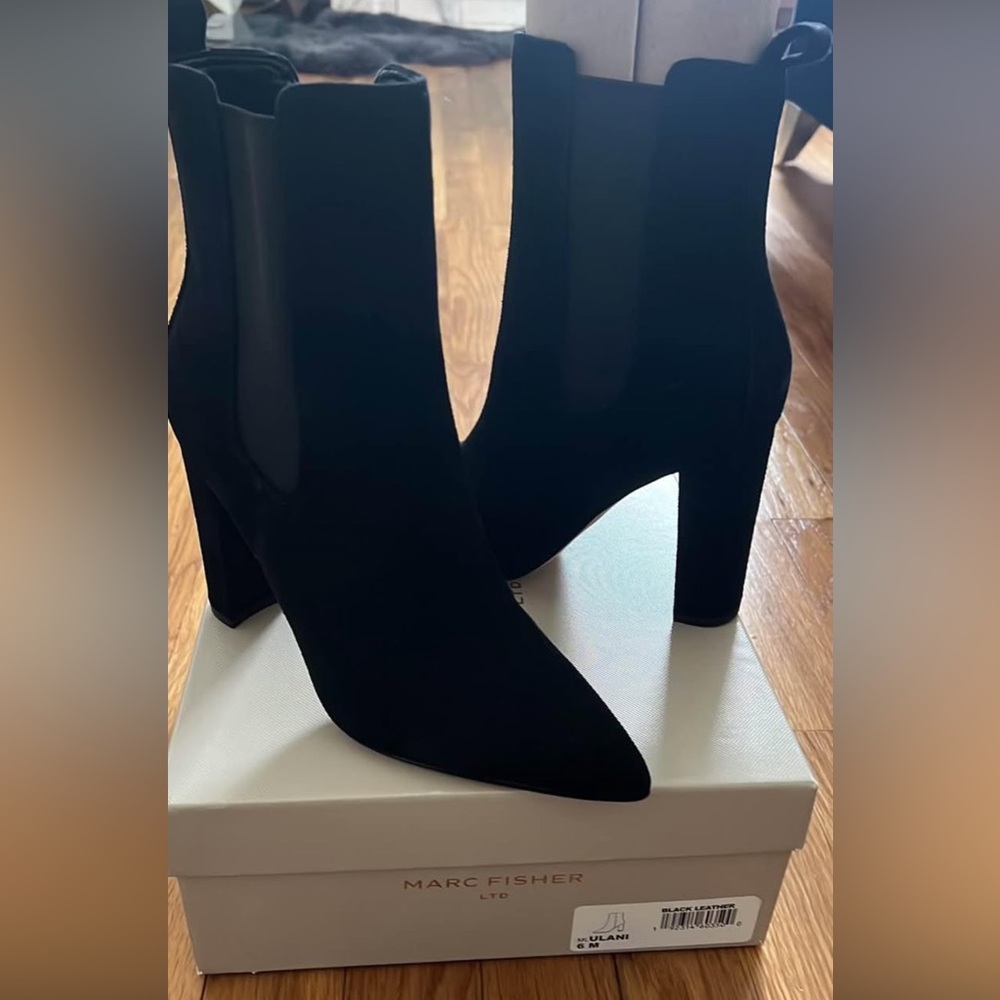 Marc Fisher Black Heeled Boots